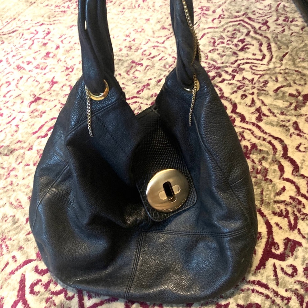 Vince Camuto large black bag with gold detail